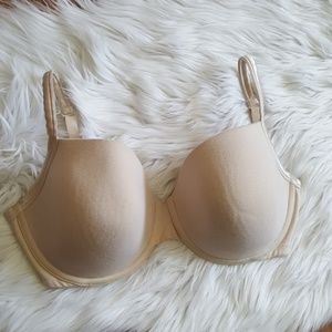 Cacique Ivory T-shirt Bra 40DDD 40F Satiny Straps